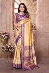 Purple Color Pure Banarasi Tissue Silk Patola Weaving Saree