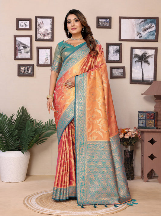 Blue Pure Tissue Silk Saree for Weddings