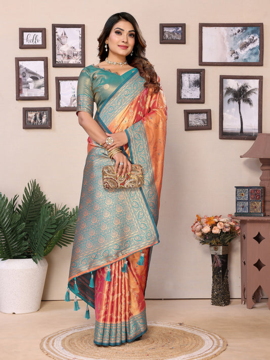 Blue Pure Tissue Silk Saree for Weddings