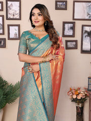 Blue Pure Tissue Silk Saree for Weddings