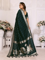 Black Exclusive Summer Special Pure Lichi Silk Saree Collection | Premium Quality Kochi Silk with Bandhej Weaving | Official Wear, Easy Maintenance & Durable | Soft, Comfy & Easy to Drape.