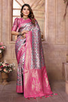 Dark Pink Chaturi Banarasi Silk Saree