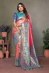 Pink Pure Banarasi Tissue Silk Saree