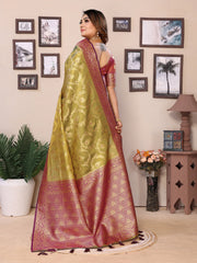 Maroon Pure Tissue Silk Saree for Weddings