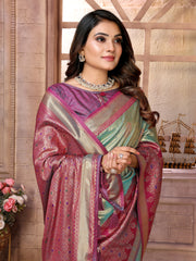 Sky Banarasi Tissue Silk Saree