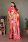 Orange Color Pure Banarasi Tissue Silk Saree