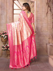 Light Pink Chaturi Banarasi Silk Saree