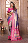 Purple Pure Banarasi Tissue Silk Saree