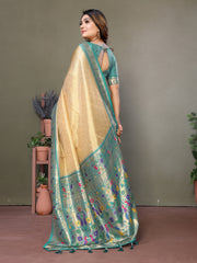 Pista Pure Banarasi Tissue Silk Saree