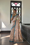 Rama Soft Tussar Silk Saree with Madhubani Prints