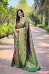 Green Kanchipattu Silk Saree For Women