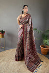 Black Digital Print Semi Silk Saree with Soft Weaves