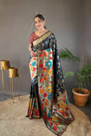 Black Pure Soft Paithani Silk Saree