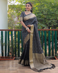 Exclusive Black Handloom Silk Bandhej Patola Sarees with Kanchi Borders & Unstitched Blouse Piece.