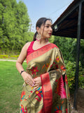 Black color Pure Paithani Saree For Women