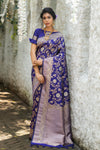 Blue Soft Banarasi Katan Silk Saree