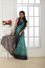 Firoz Soft Tussar Silk Saree with Temple Border Print