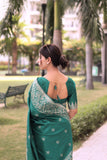Firoz Bangalore Handloom Raw Silk Saree With Running Blouse