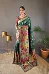 Green Pure Soft Paithani Silk Saree