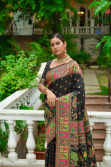 Green Color Designer Kashmiri Pashmina Silk Saree