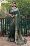 Exclusive Green Handloom Silk Bandhej Patola Sarees with Kanchi Borders & Unstitched Blouse Piece.