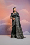 Black Bangalore Handloom Raw Silk Saree For Women