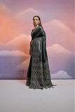 Black Bangalore Handloom Raw Silk Saree For Women