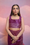 Wine Bangalore Handloom Raw Silk Saree For Women