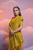 Yellow Bangalore Handloom Raw Silk Saree For Women