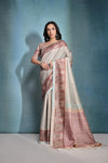 Sea Green Cotton Silk Saree with Flower Checks