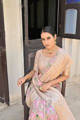 Chikoo Soft Cotton Sarees