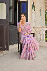 Purple Soft Cotton Silk Sarees