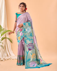 Lavender Color Paithani Silk