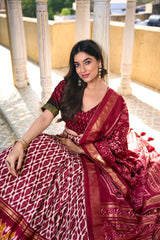 Maroon Color Tussar Silk Lehenga Choli