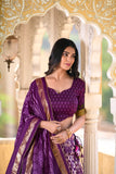Purple Color Tussar Silk Lehenga Choli