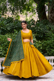 Mustard Color Printed Pure Cotton Lehenga Choli