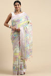 Rani Pure Linen Saree Floral Print