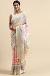 Yellow Pure Linen Saree For Wedding