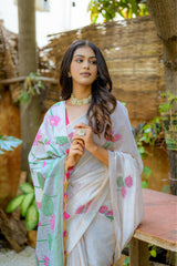 Pink Muga Silk Saree