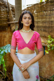 Pink Muga Silk Saree