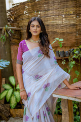 Wine Muga Silk Saree