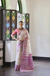 Pink Soft Muga Cotton Saree