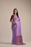 Lavender Muga Cotton Saree Resham Weaving