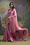 Pink Color Soft Muga Cotton Saree