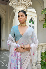 Pink Muga Silk Saree