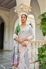 Wine Soft Muga Silk Saree