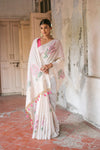 Pink Soft Muga Cotton Saree For Wedding