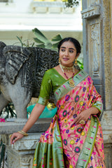 Green Soft Banarasi Silk Paithani Saree