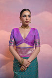 Rama Soft Banarasi Silk Saree Paithani with Kanjivaram Weaving