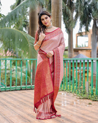 Peach Traditional Kanjivaram Pattu Saree